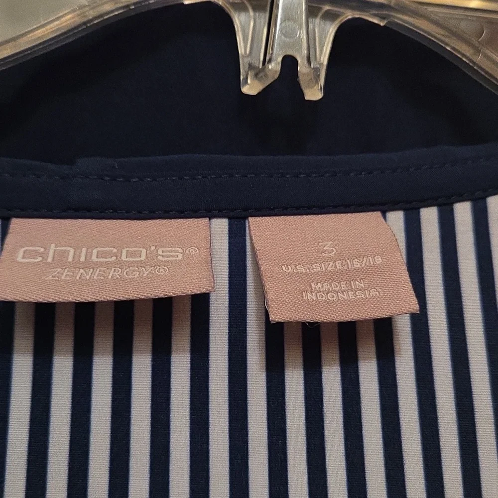 Chico's ZENERGY Blue and white  Jacket, Hooded  Matching Skort - Picture 2 of 8